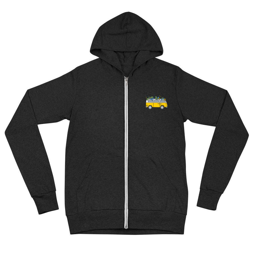 Groovy Bus Unisex zip hoodie