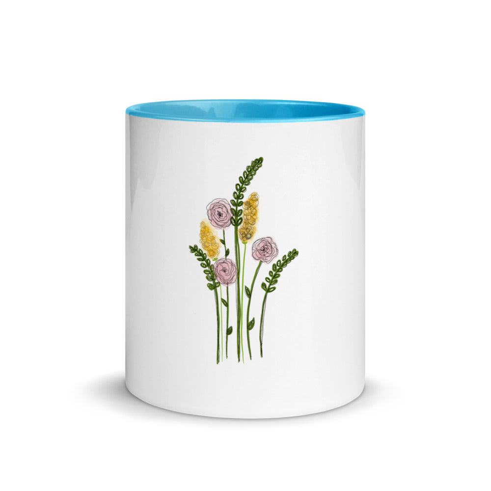 Flower Bunch Mug with Color Inside