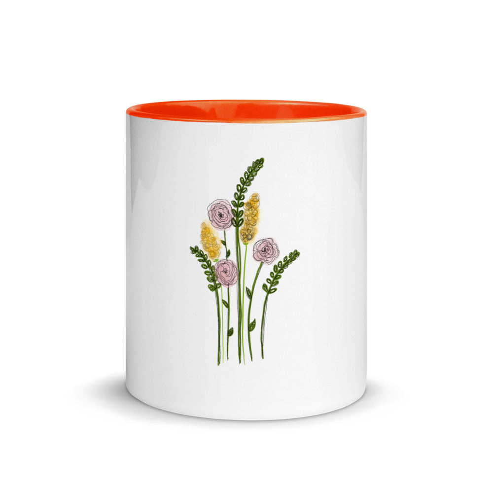 Flower Bunch Mug with Color Inside