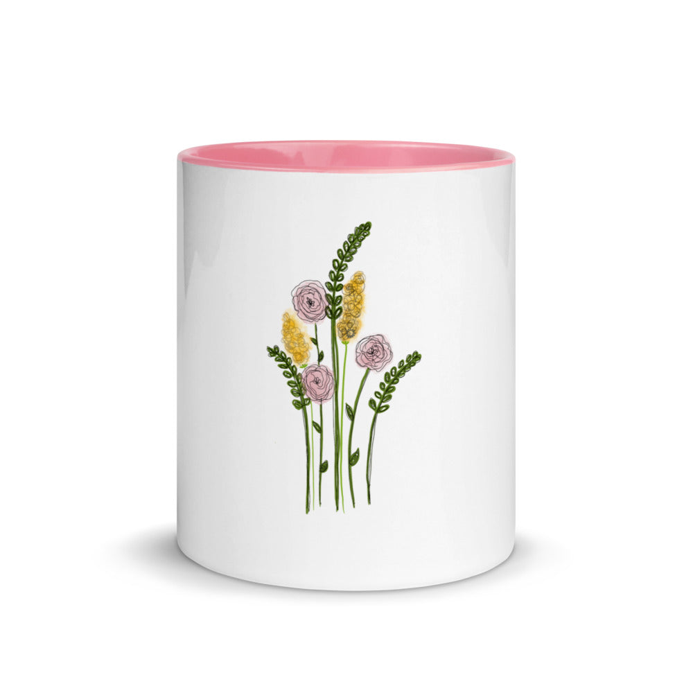 Flower Bunch Mug with Color Inside