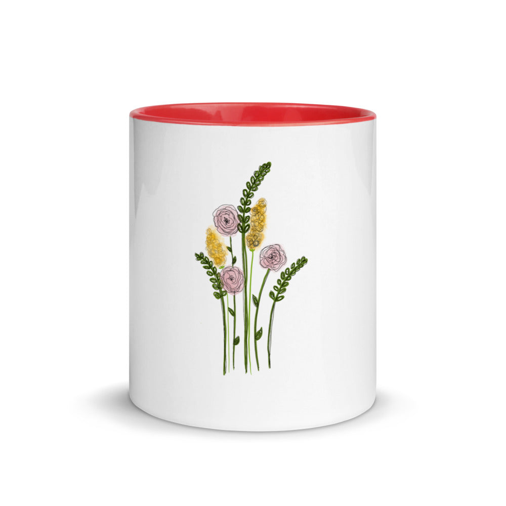 Flower Bunch Mug with Color Inside